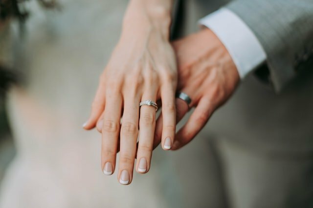 Decorative image: Hands showing wedding rings