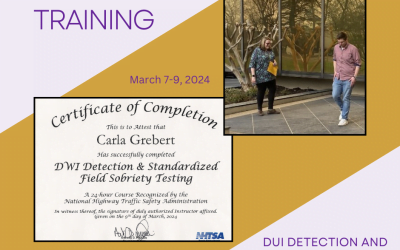 DUI Attorney Carla Grebert Completes NHTSA DUI Detection and Standardized Field Sobriety Testing Course